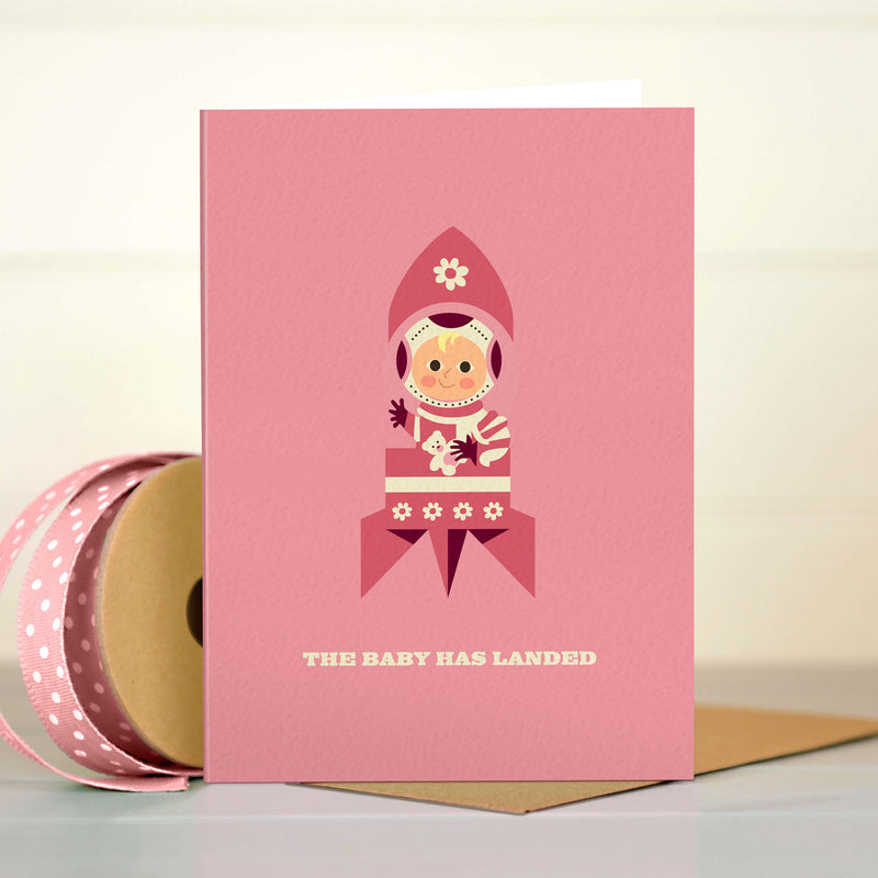 New Baby Girl Card - Baby Rocket