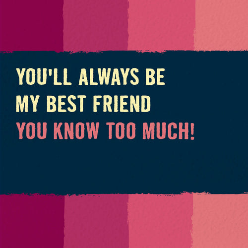 Funny Best Friend Friendship Card - You Know Too Much!