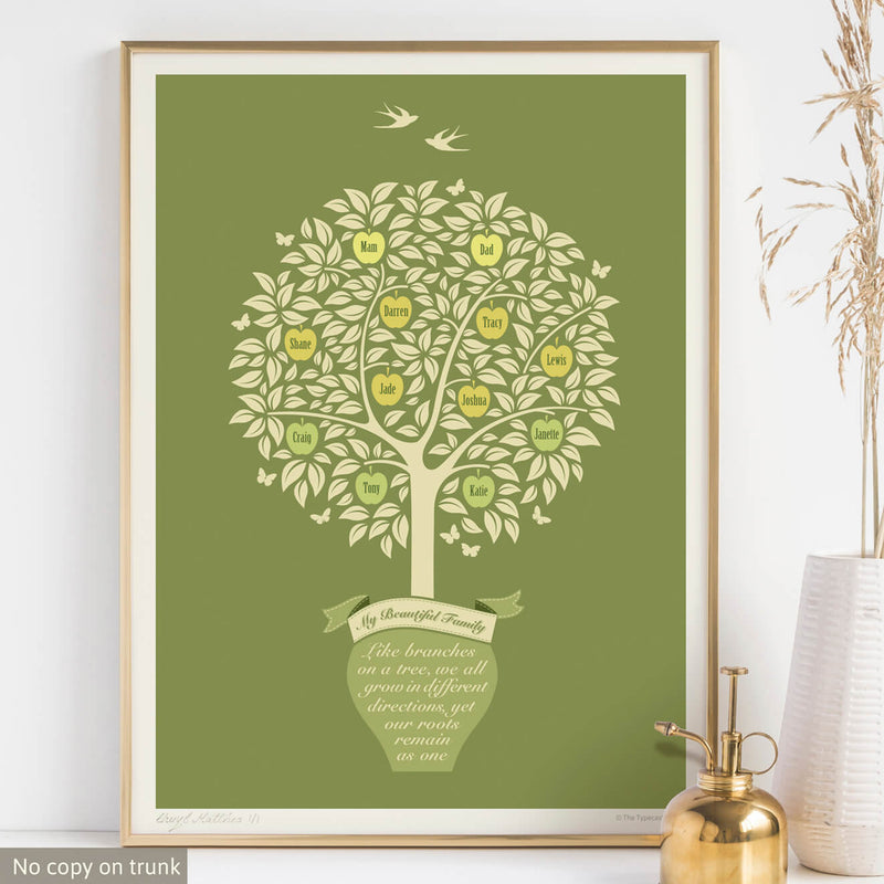 Personalised Family Tree Print – A Gift for Families