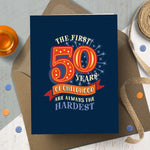 50th Birthday Card - 50 Childhood Years