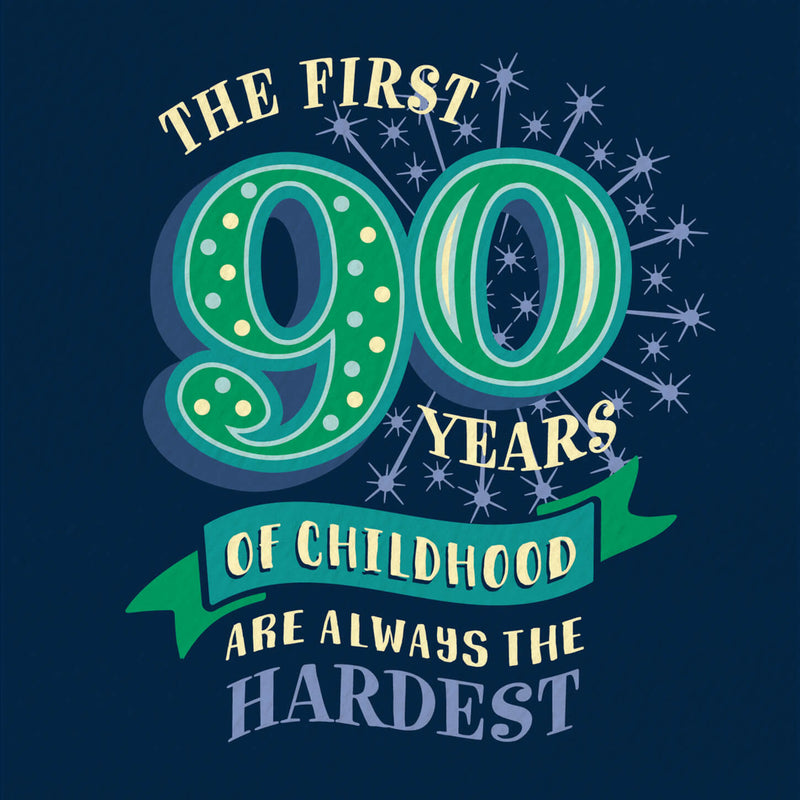 90th Birthday Card - 90 Childhood Years