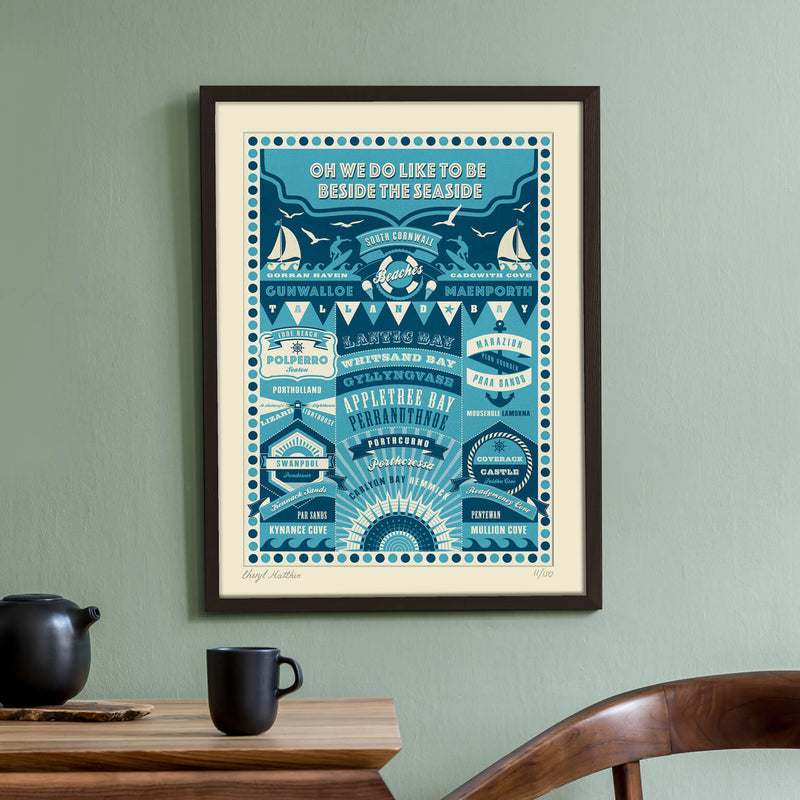South Cornwall Beaches Art print - A Cornish Gift