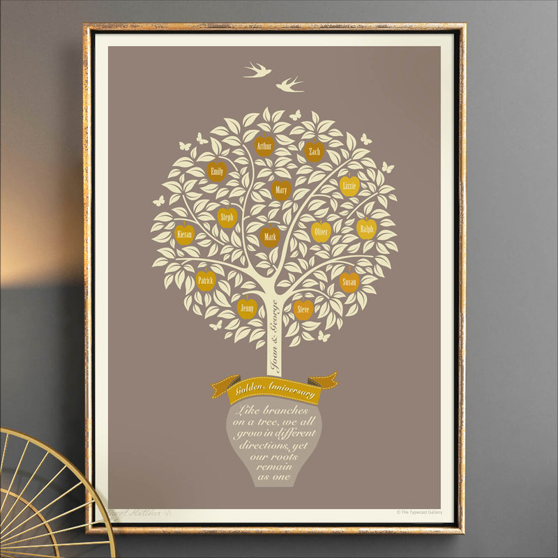 Golden Wedding Family Tree – A Golden Anniversary Gift