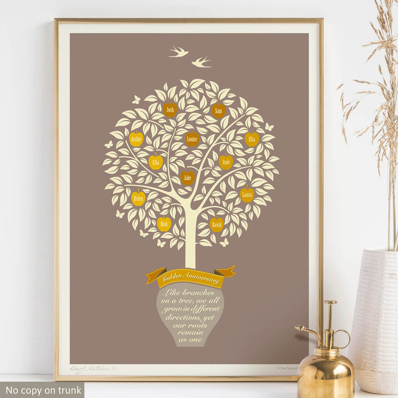 Golden Wedding Family Tree – A Golden Anniversary Gift