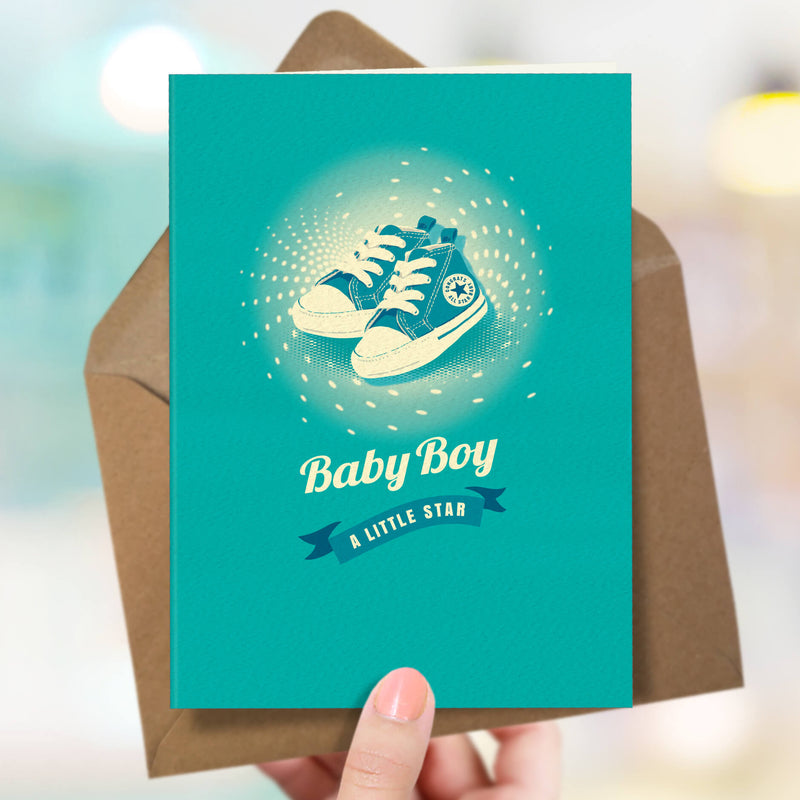New Baby Boy Card - All Star Baby