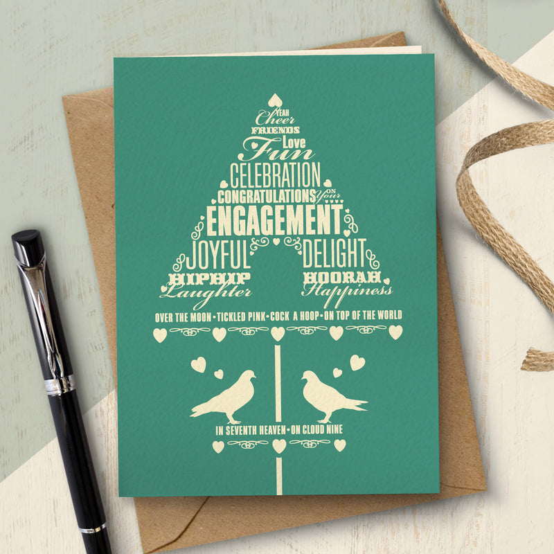 Engagement Card - Doves And Dovecote