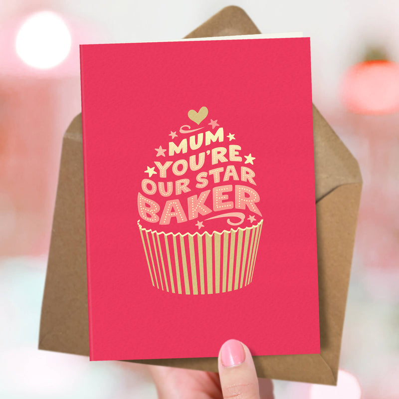 Cupcake Card For Mum - Star Baker
