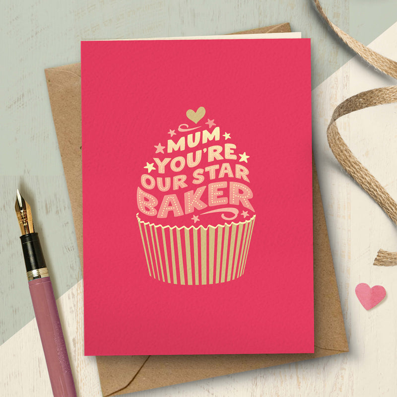 Cupcake Card For Mum - Star Baker