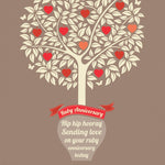 Ruby Wedding Anniversary Card - Tree Of Love