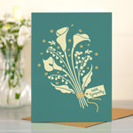 With Sympathy Card - White Lily bouquet