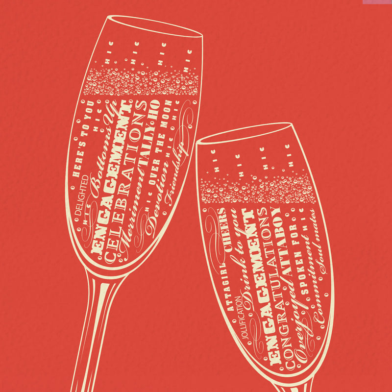 Engagement Celebration Card - Champagne Bubbles