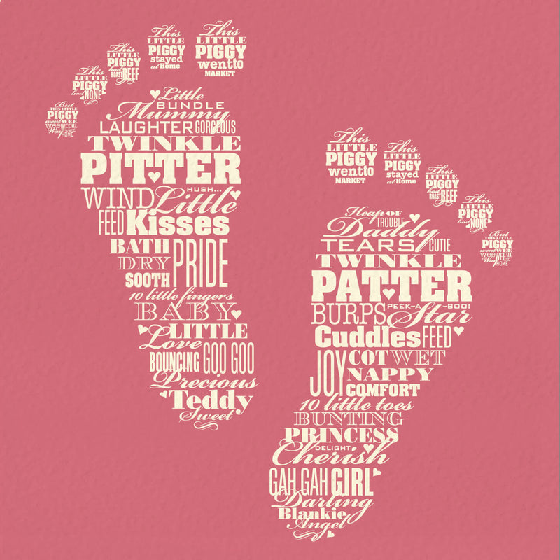 New Baby Girl Card - Pitter Patter
