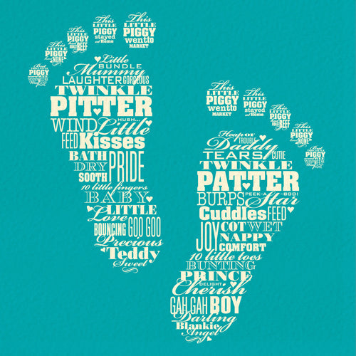 New Baby Boy Card - Pitter Patter