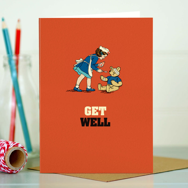 Teddy Bear Get Well Card