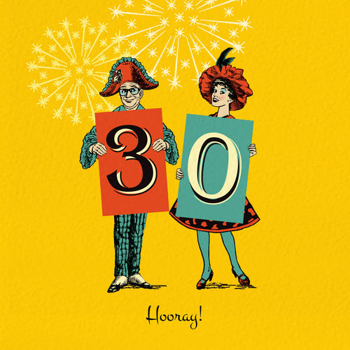 30th Milestone Birthday Card - 30 Hooray!