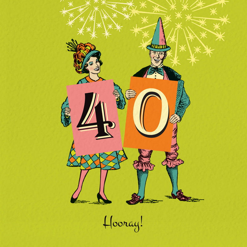 40th Milestone Birthday Card - 40 Hooray!