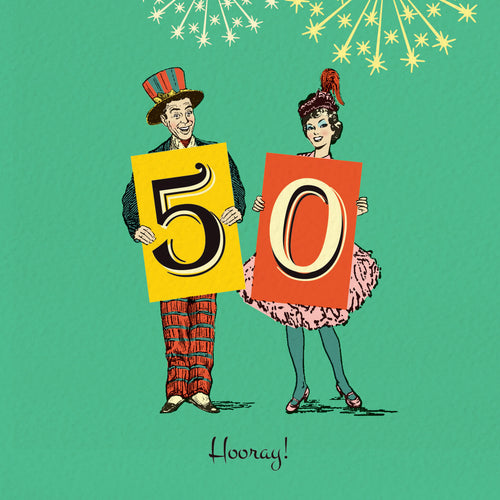 50th Milestone Birthday Card - 50 Hooray!