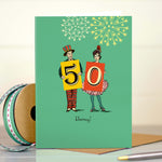 50th Milestone Birthday Card - 50 Hooray!
