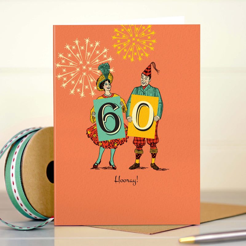 60th Milestone Birthday Card - 60 Hooray!