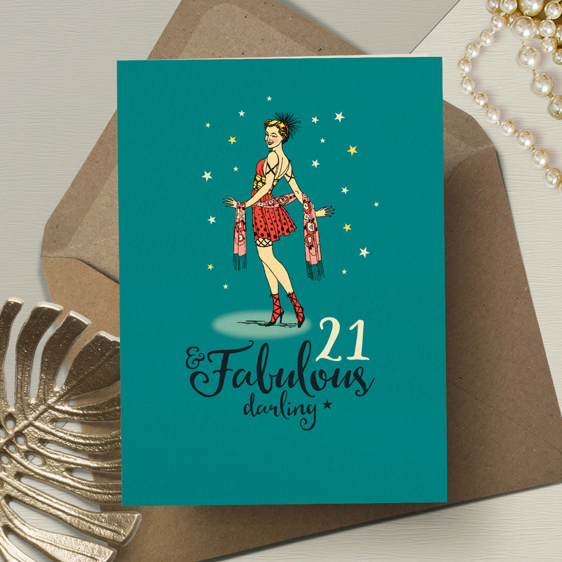 21st Birthday Card - 21 And Fabulous