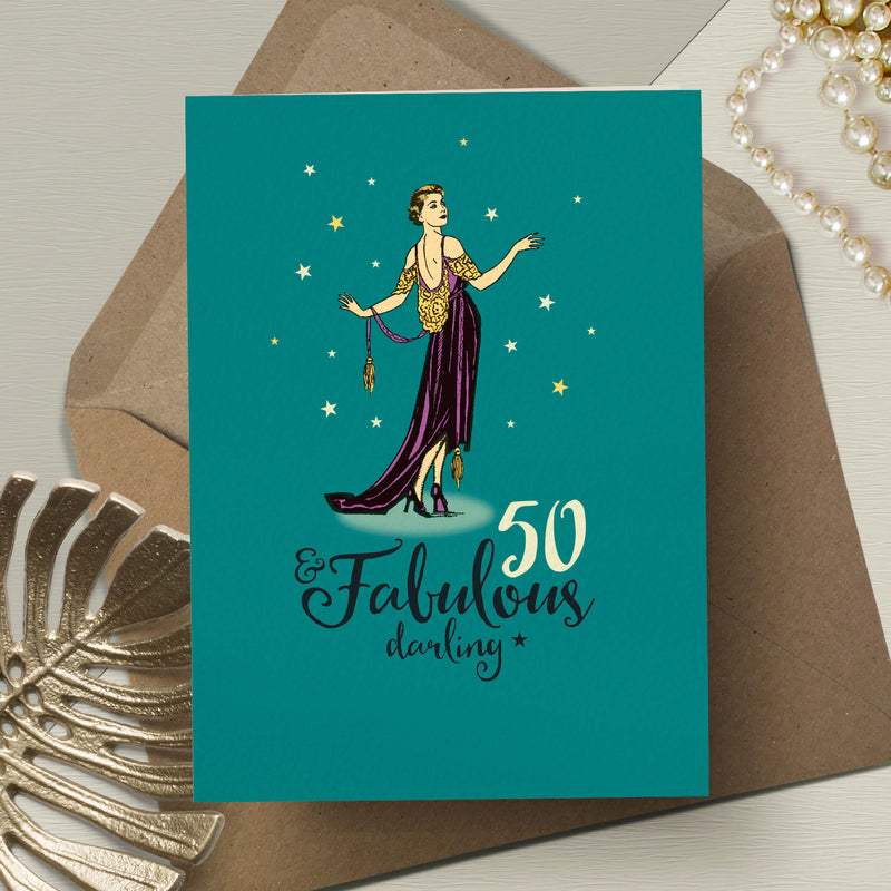 50th Birthday Card - 50 And Fabulous