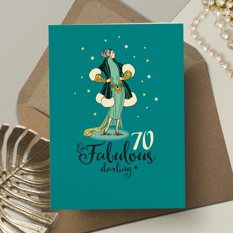 70th Birthday Card - 70 And Fabulous