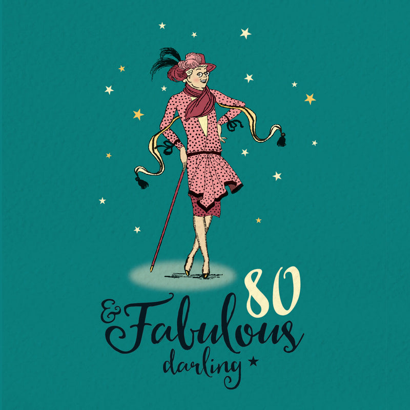 80th Birthday Card - 80 And Fabulous