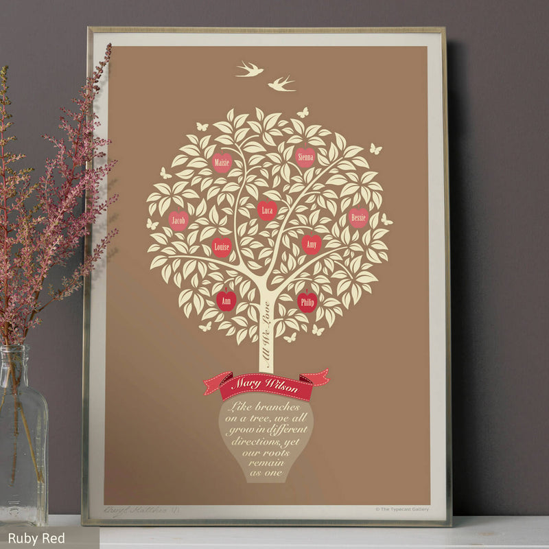 Personalised Family Tree Print – A Gift for Mum