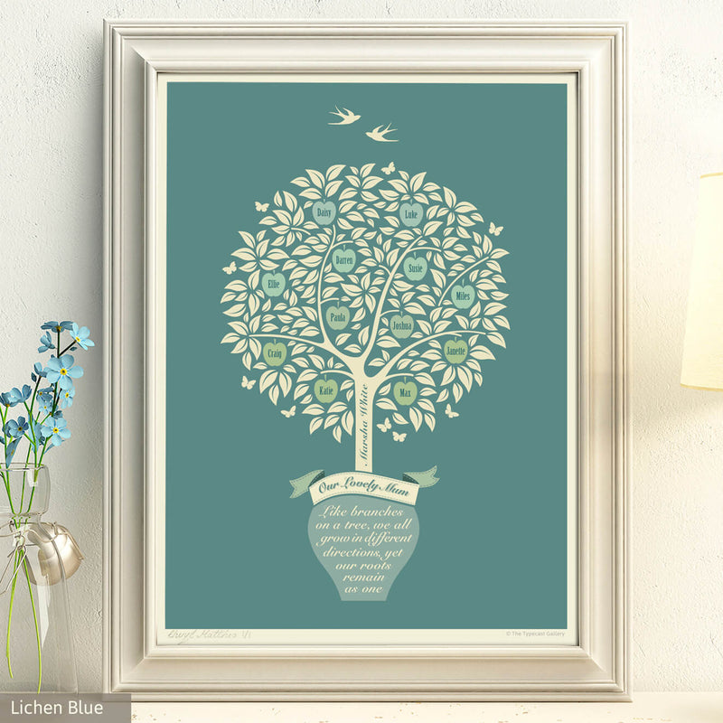 Personalised Family Tree Print – A Gift for Mum