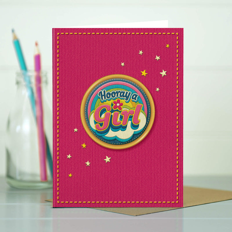 New Baby Girl Card - Rainbow Card