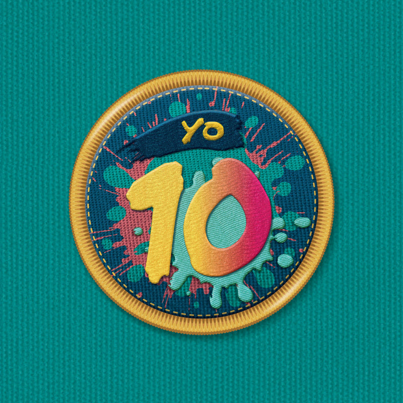 10th Children's Birthday Card - Yo 10 Graffiti