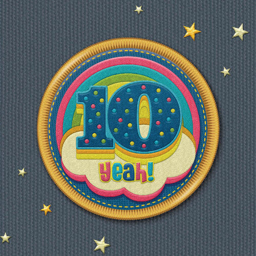 10th Rainbow Children's Birthday Card