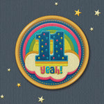 11th Rainbow Children's Birthday Card