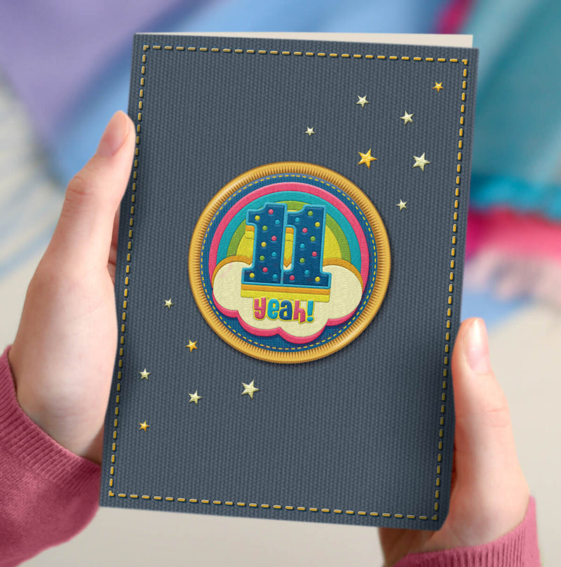 11th Rainbow Children's Birthday Card