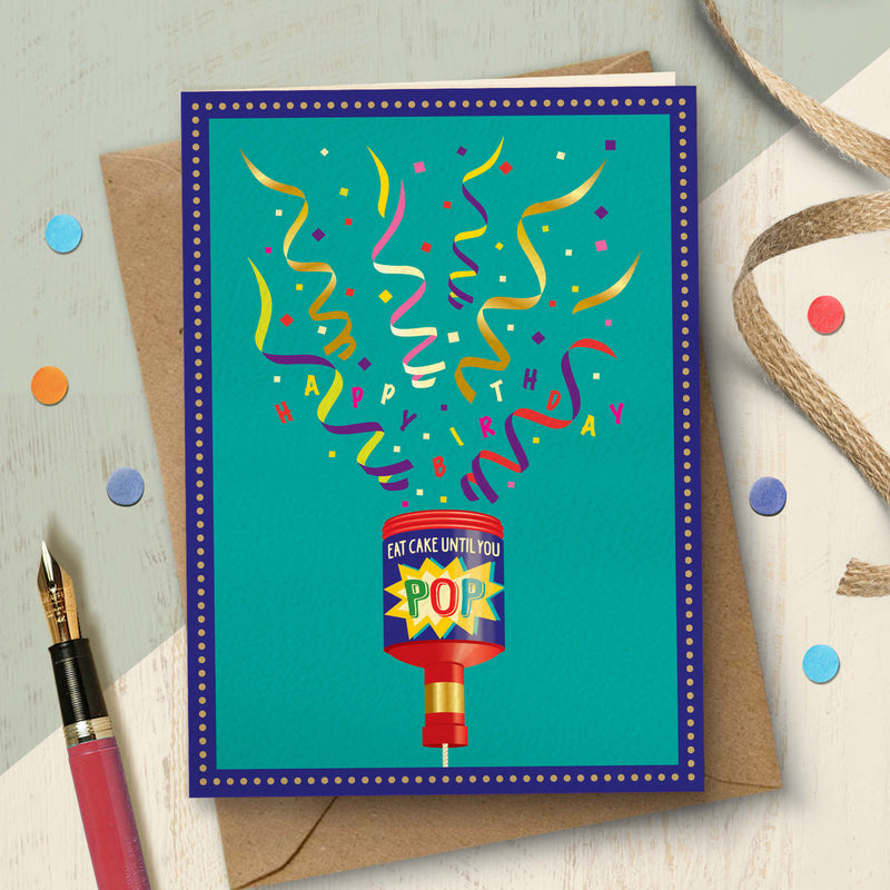 Funny Birthday Card - Party Popper