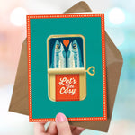 Cute Valentine’s Card - Let's Get Cosy - Sardines