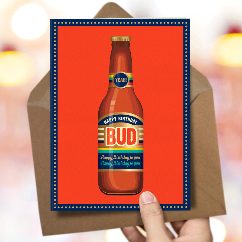 Birthday Card For Him - Birthday Bud Beer