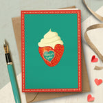 Engagement Or Wedding Card - Perfect Together, Strawberry And Cream