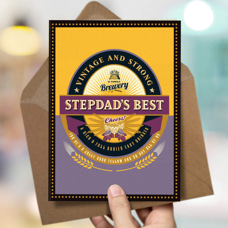 Funny Father's Day Card - Stepdad's Best Beer