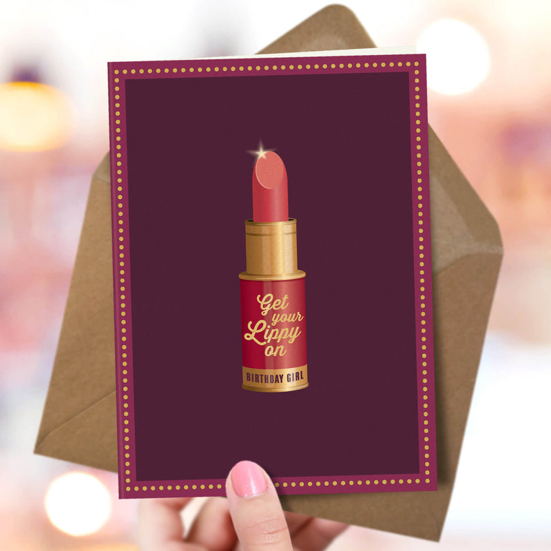 Lipstick Birthday Card For Her