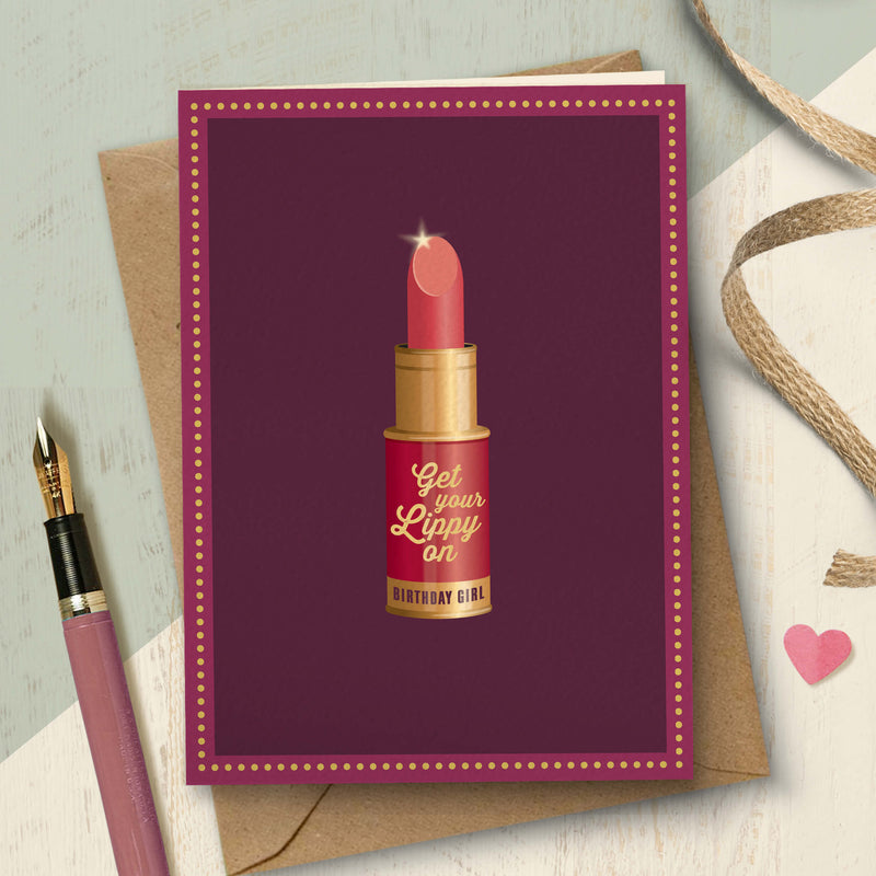 Lipstick Birthday Card For Her