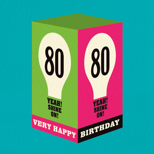 80th birthday card - 80 shine on