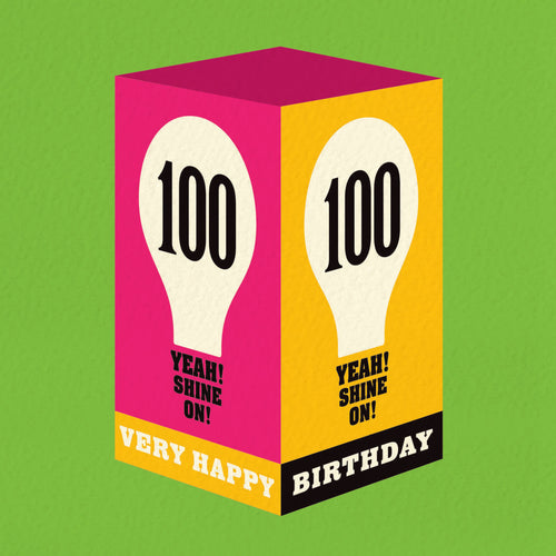 100th birthday card - 100 shine on