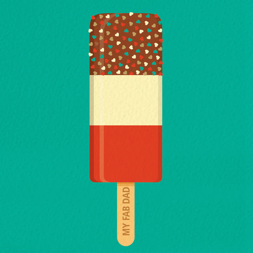 Funny Father's Day Card - My Dad Is Fab Ice-Lolly