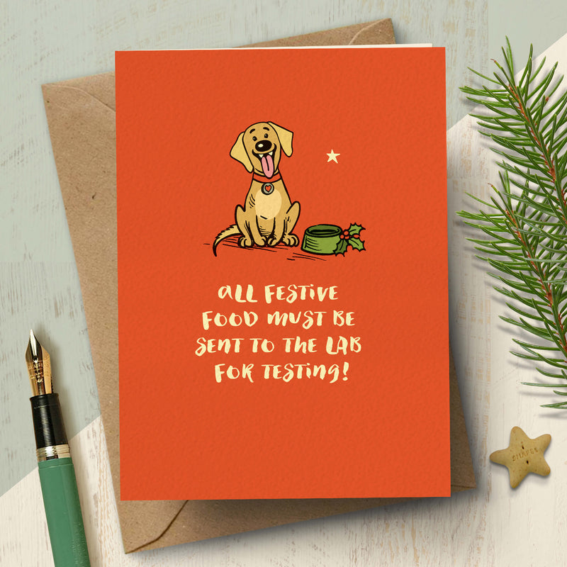 Funny Cartoon Labrador Christmas Card