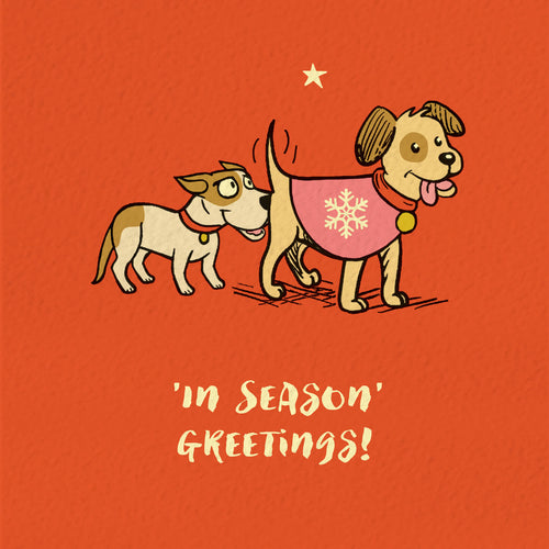 Funny Cartoon Dogs Christmas Card