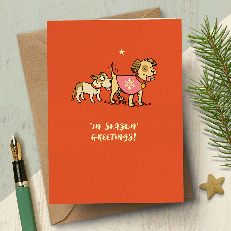 Funny Cartoon Dogs Christmas Card