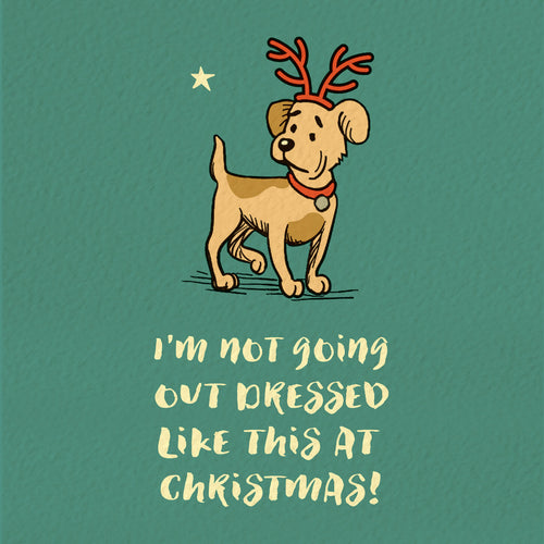 Funny Cartoon Terrier Christmas Card