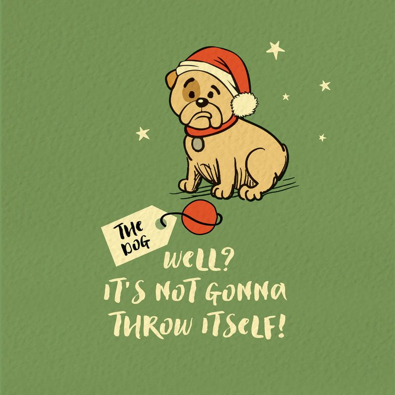 Funny Cartoon Bulldog Christmas Card