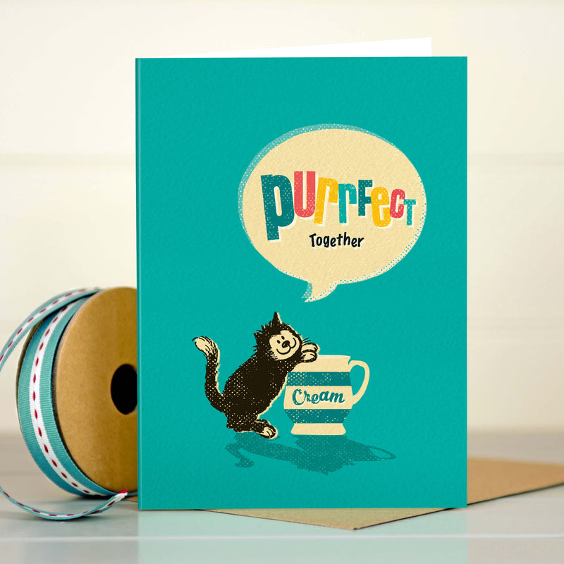 Friendship Card For A Cat Lover - Purrfect Together